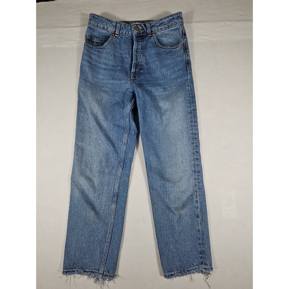ASOS High Rise Farleigh Slim‎ Mom Jeans Womens Size 25/30 Frayed Hem